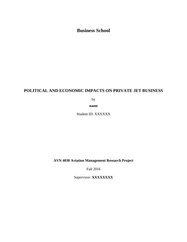 Political and Economic Impacts on Private Jet Business_1