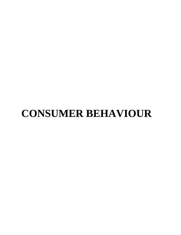 Consumer Behavior Study Assignment_1