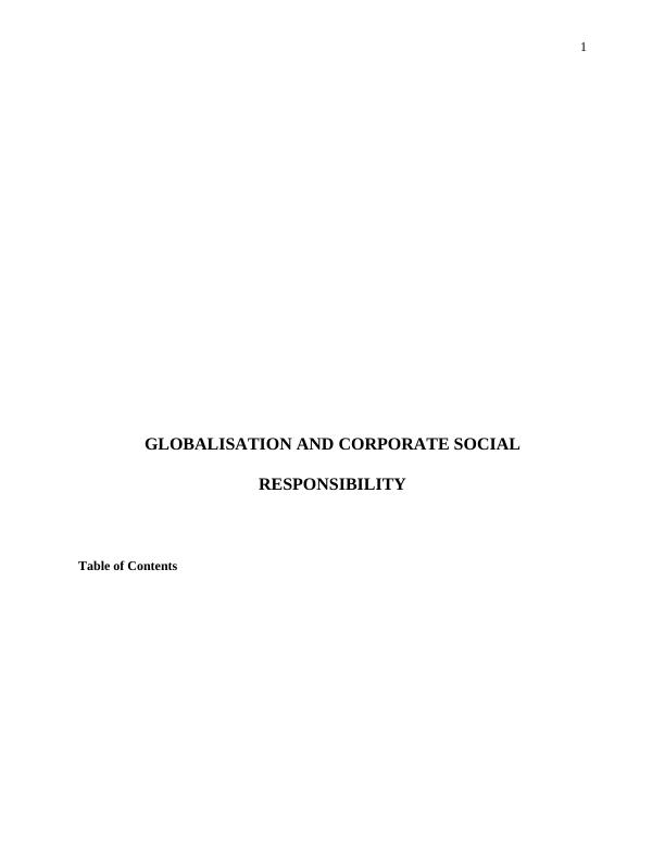 Globalization and Corporate Social Responsibility Assignment_1