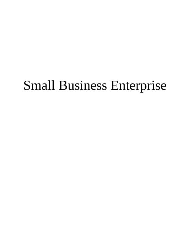 (SME) Small Business Enterprise Assignment_1
