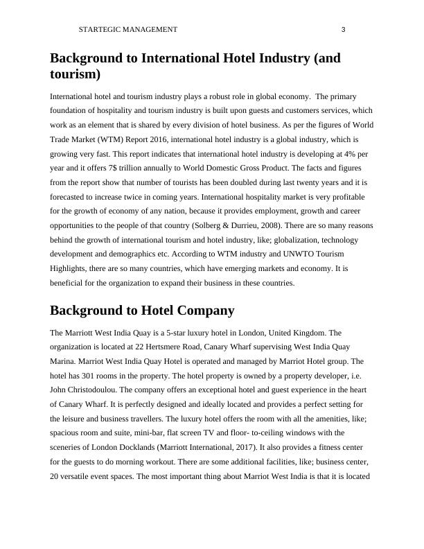 Strategic Management in International Hotel Industry | Marriott_3