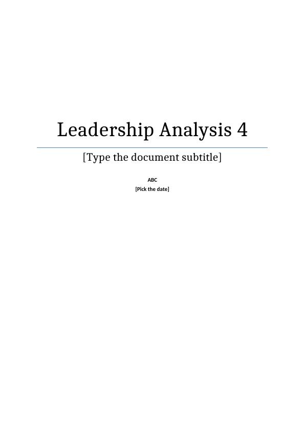 Leadership Analysis Report Of Steve Jobs_1