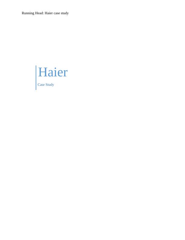Case Study Porters five force model of Haier_1