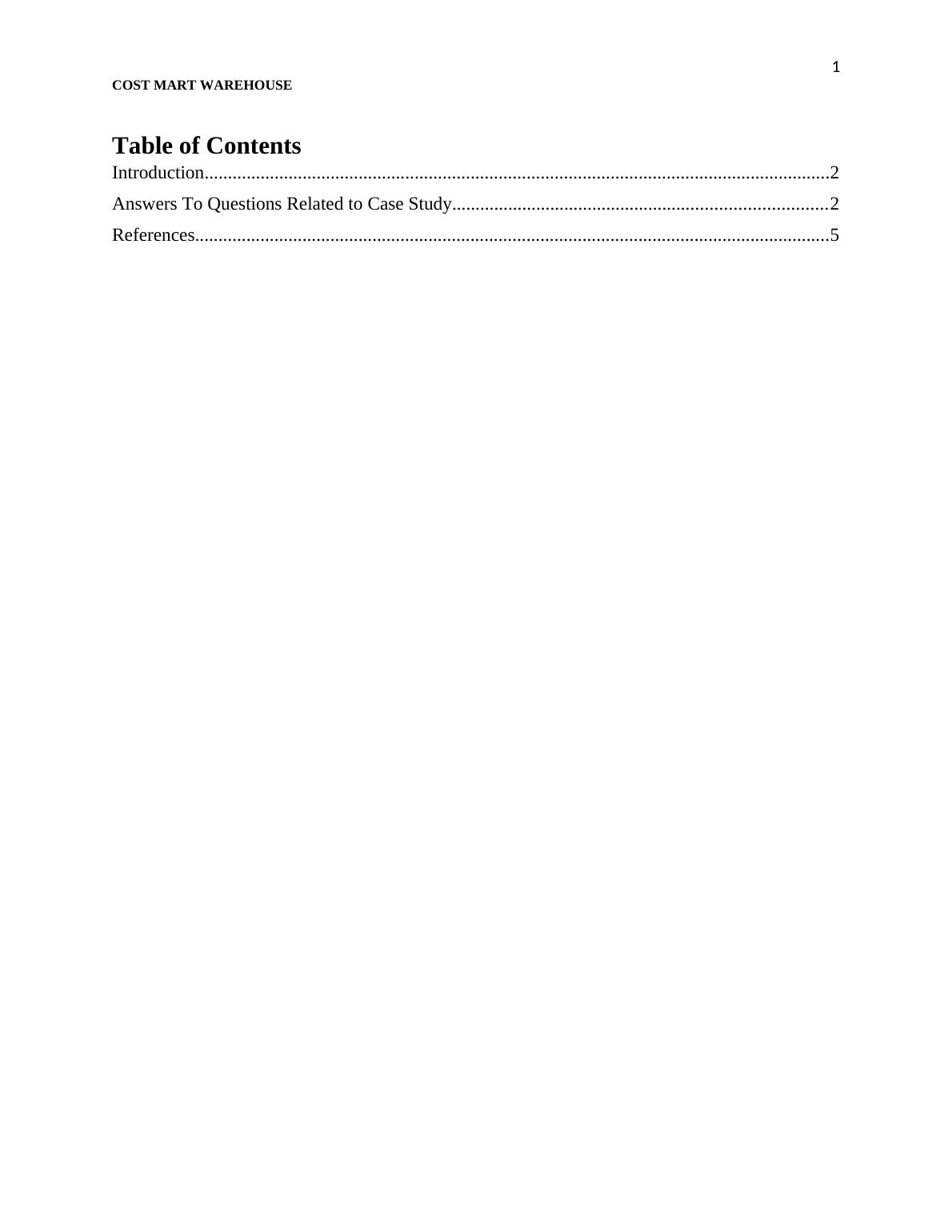 costmart warehouse case study