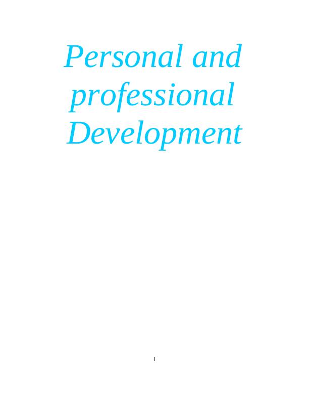 Personal and professional Development (PPD) - Assignment_1