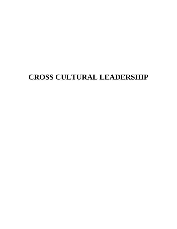 Cross Cultural Leadership Report_1