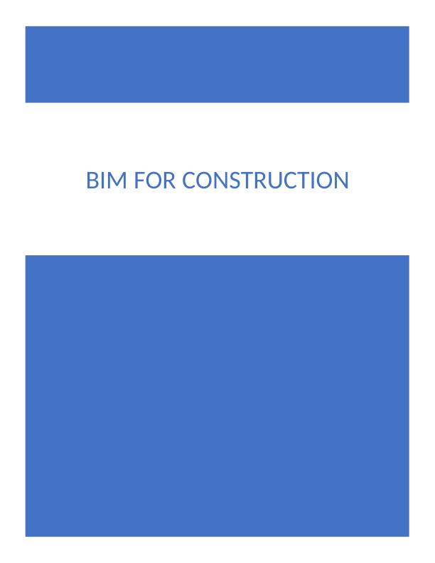 Bim Building Information Modeling Assignment_1