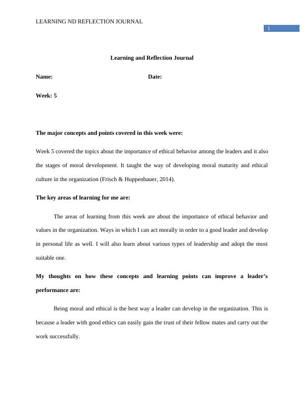 Learning and Reflection Journal Assignment_2