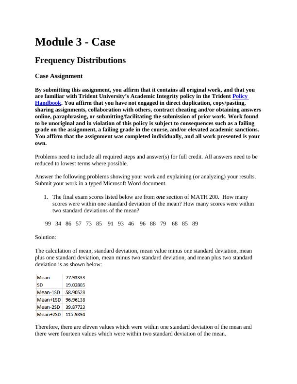 Case Frequency Distributions | Assignment Of Standard Deviation_1