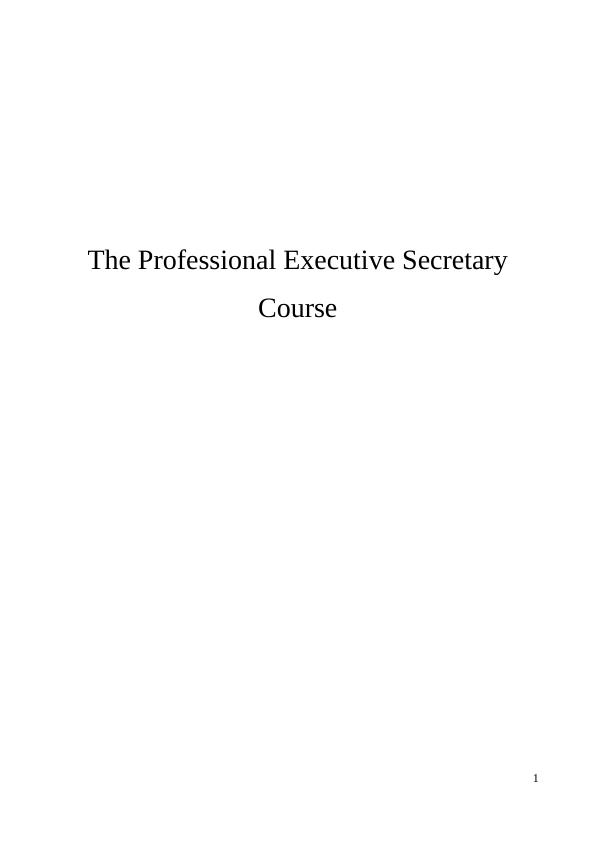 The Professional Executive Secretary  Assignment PDF_1
