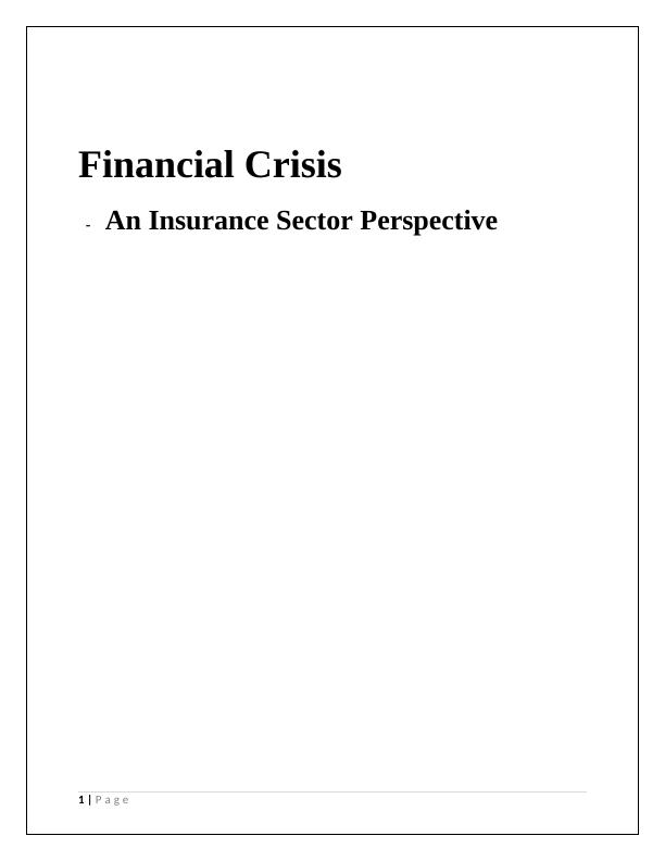 Essay on Financial Crisis_1