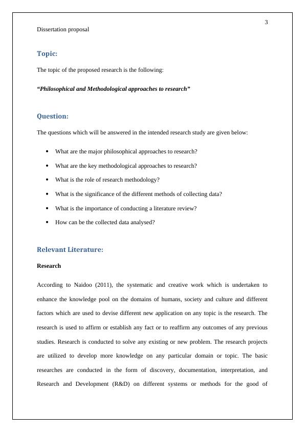 Philosophical and Methodological approaches to research - Dissertation proposal_3