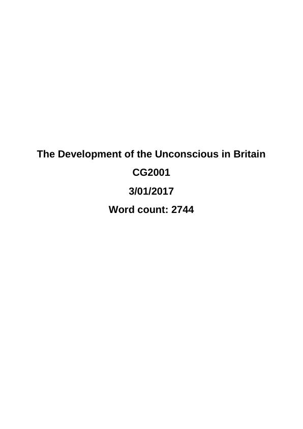 The Development of the Unconscious in Britain_1