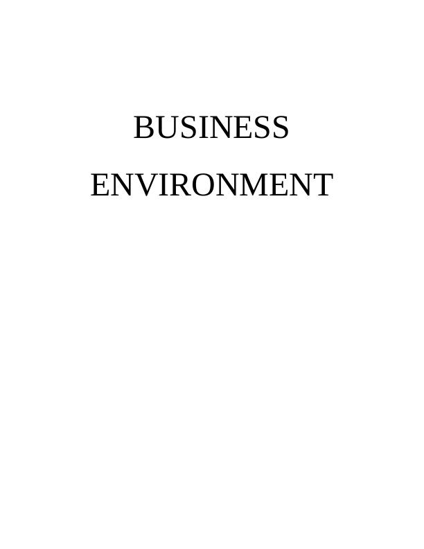 Business Environment Study Assignment_1
