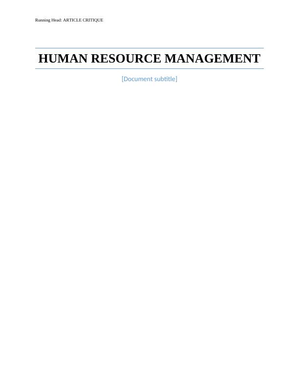 Management of Performance Systems Assignment_1