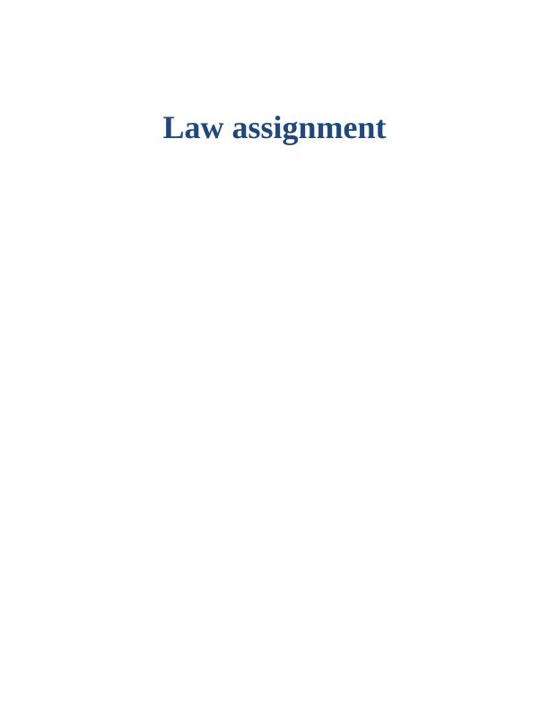 Assignment of the Constitutional Law in the United States_1