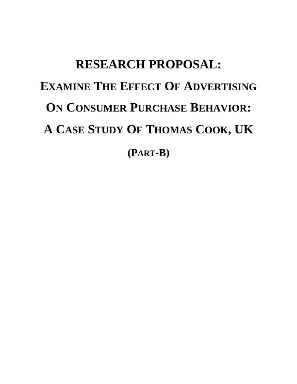 Thomas Cook Advertising on Consumer Purchase Behavior | Case Study_1
