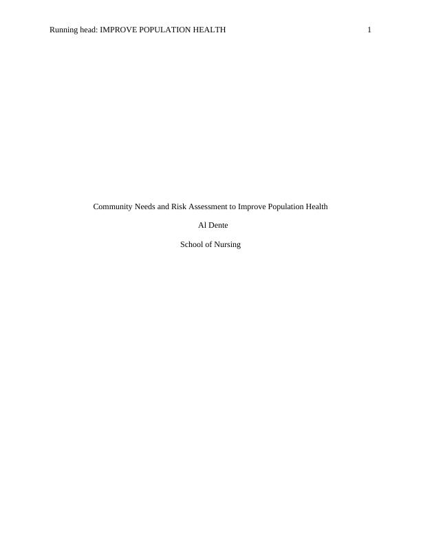 Assignment on Improve Population Health_1