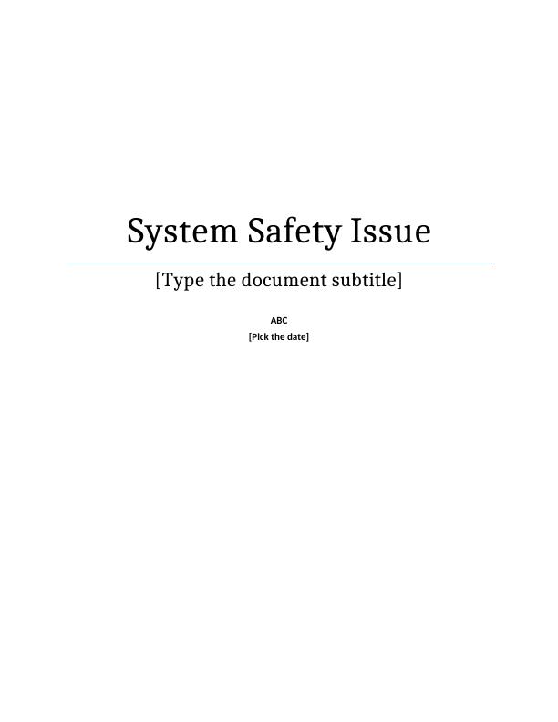 System Safety Issue_1