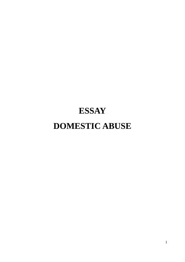 Essay on Domestic Violence_1