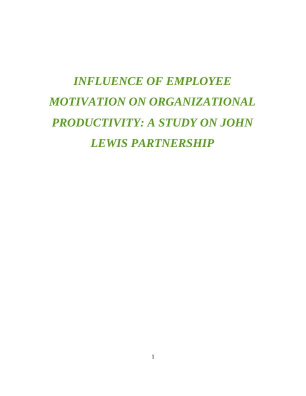 Effect of Employee Motivation on Organizational Performance_1