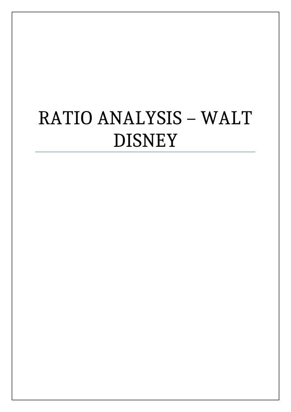 Ratio Analysis – Walt Disney_1