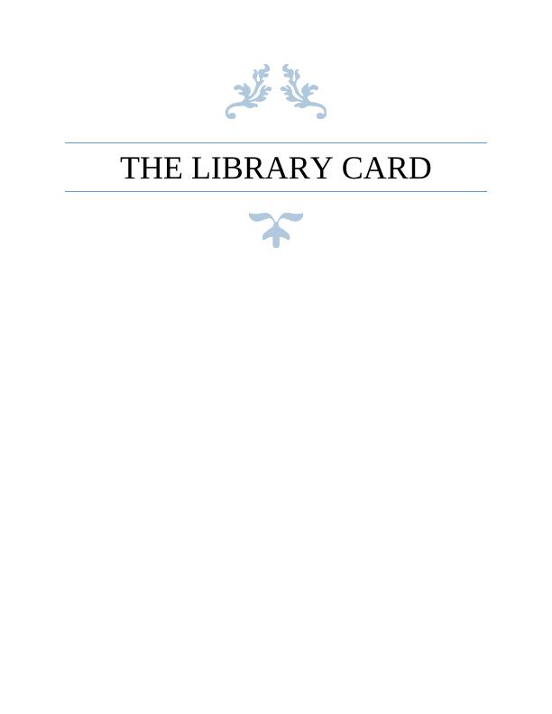 The Library Card: How Stereotypes and Societal Expectations Affect Identity_1