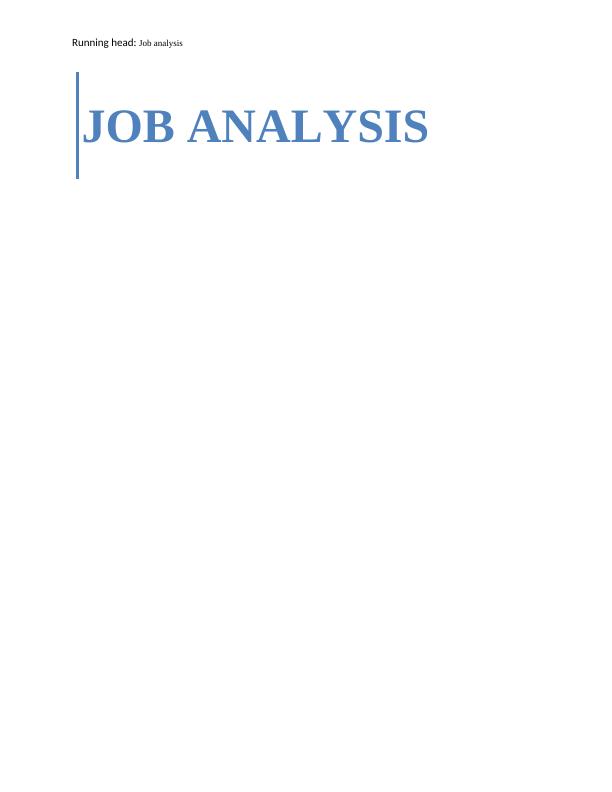 Assignment Of Job Analysis_1