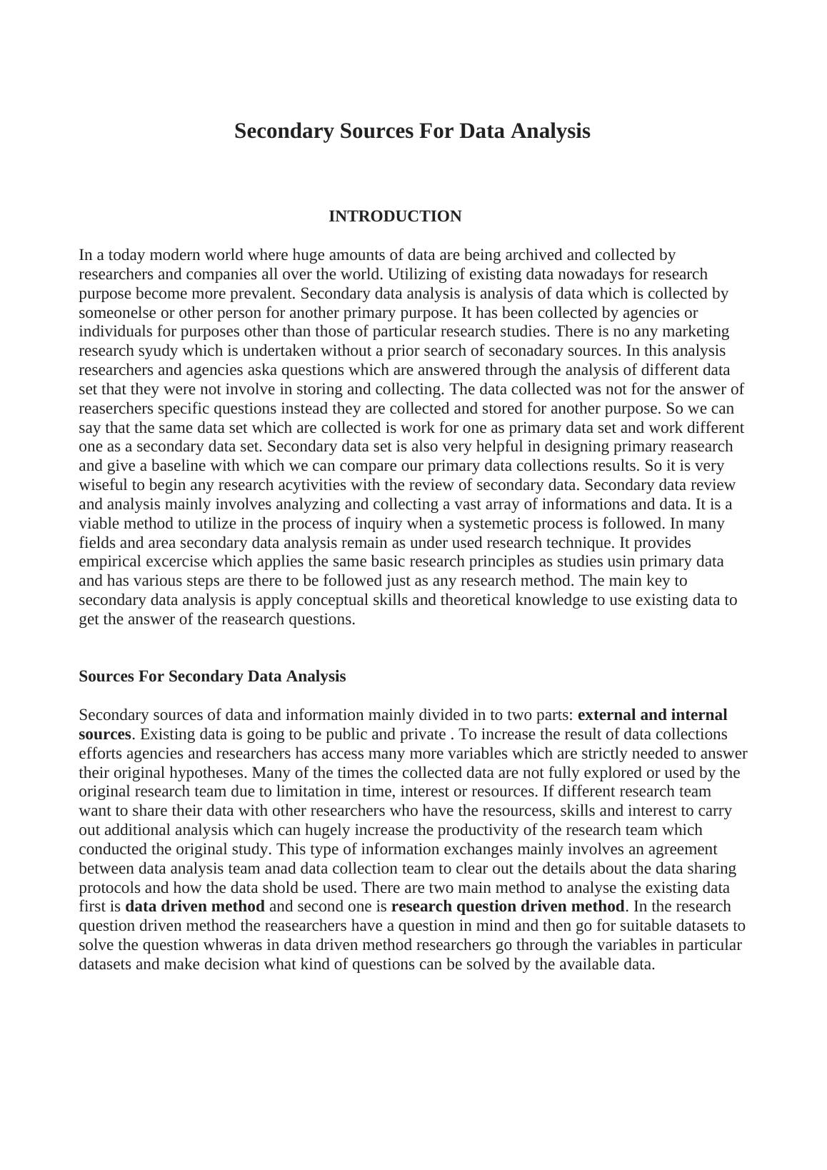 Secondary Sources For Data Analysis Assignment_1