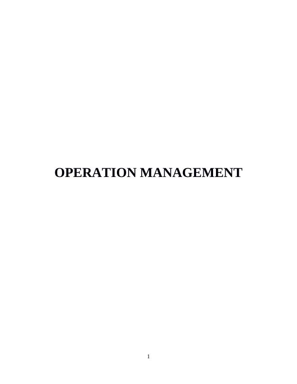 Operation Management Assignment (Doc)_1