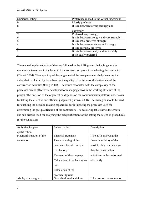 Analytical Hierarchical Process 2017 Assignment on Construction Management Contents_8