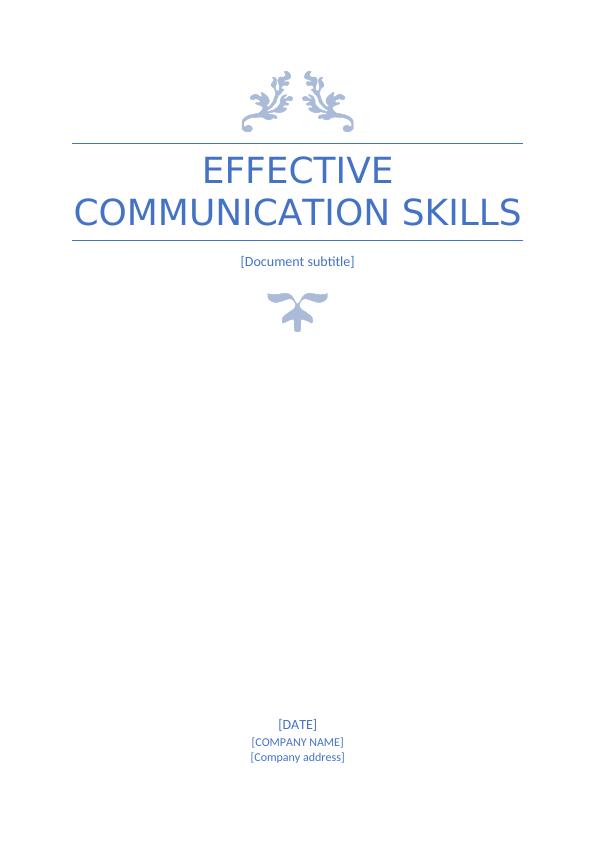 Effective Communication Skills | Emotional Intelligence Assignment_1