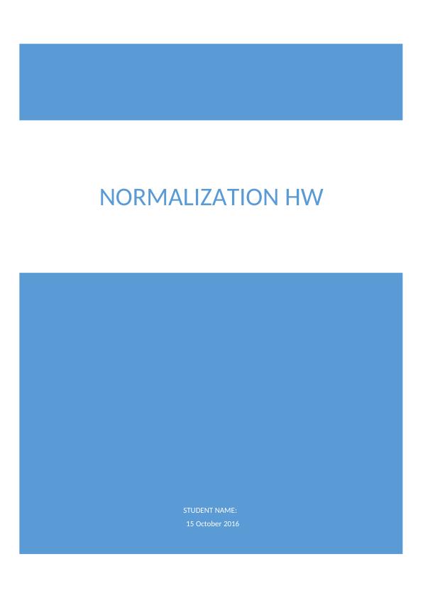 Assignment On Normalization_1