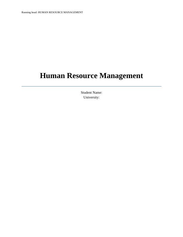 Human Resource Management Assignment - Work Design_1