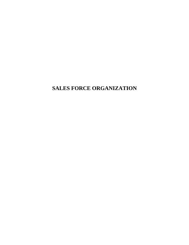 Organize the Sales Force_1