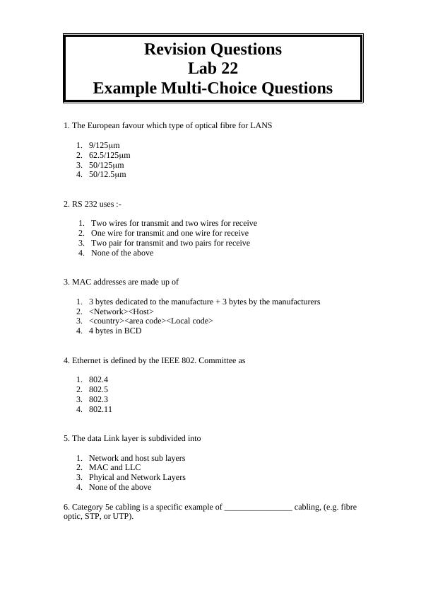 Revision Questions for LAN Technologies_1