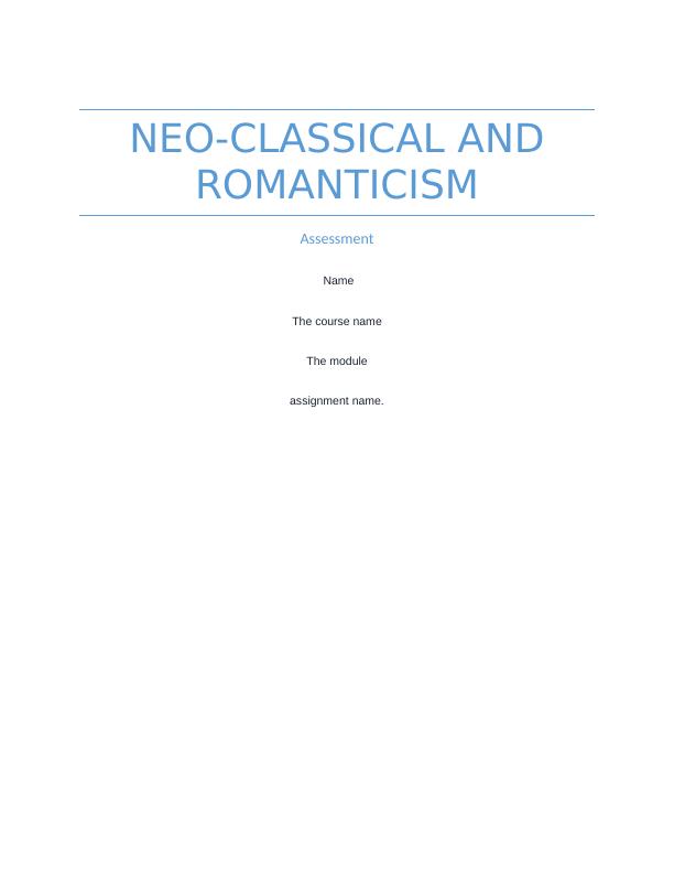 Neo-classical and Romanticism_1
