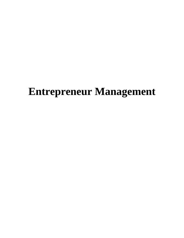 Assignment Entrepreneurship Management_1
