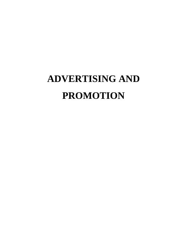 Advertising and Promotion Techniques Assignment_1