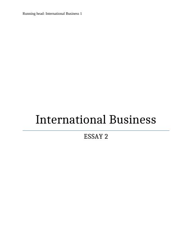 international business essay titles