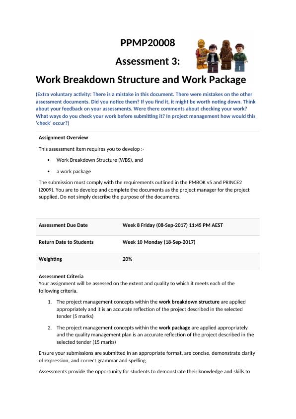 PPMP20008 Work Breakdown Structure & Work Package_1