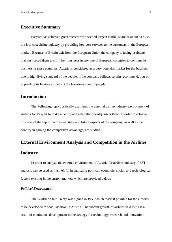 Strategic Management Assignment - Airline Industry_3