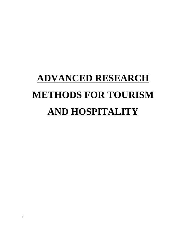 Advanced Research Methods for Tourism and Hostility_1