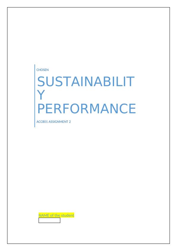 ACC801 Assignment - Sustainable Performance | Wesfarmers_1