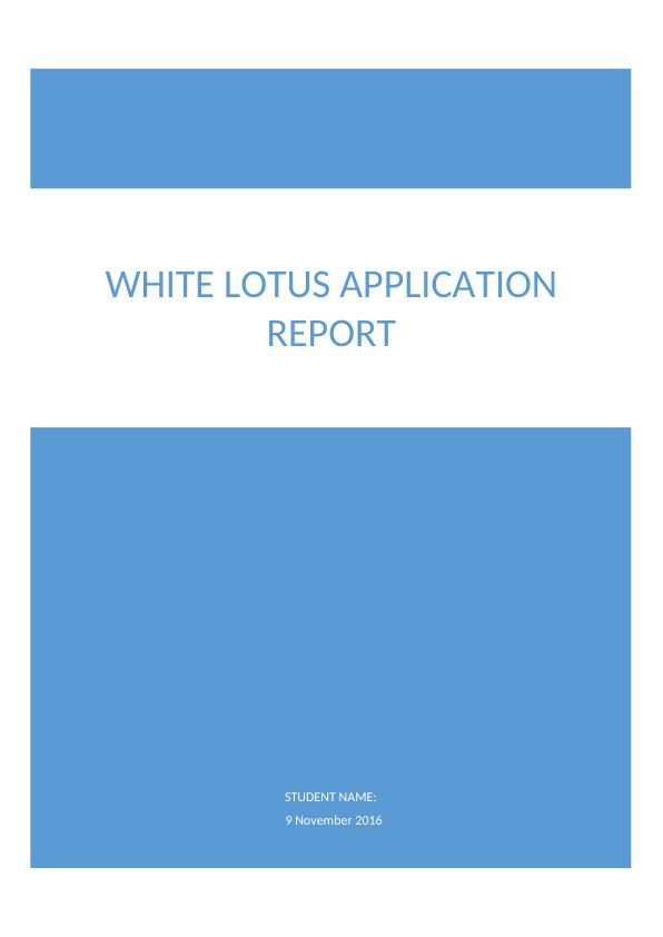 White Lotus Application: Report_1
