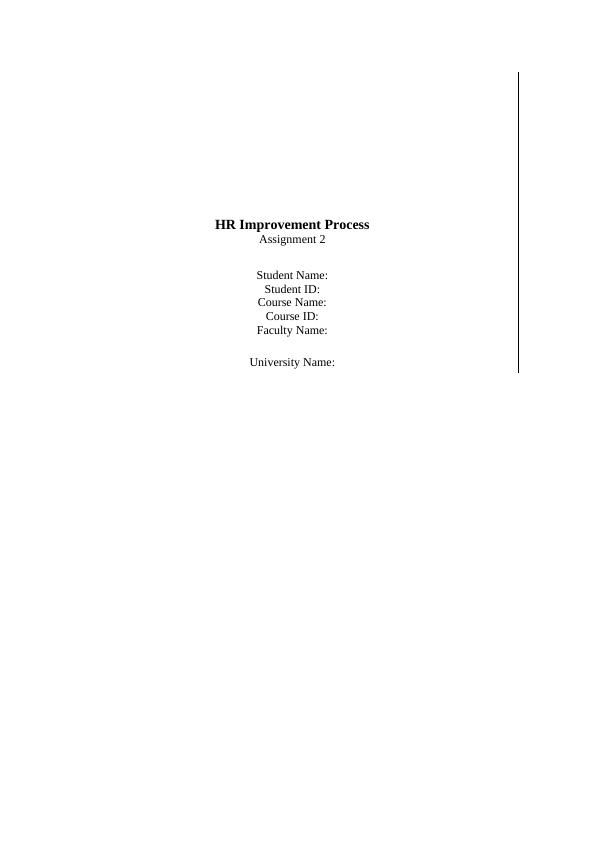 HR Improvement Process | Assignment_1
