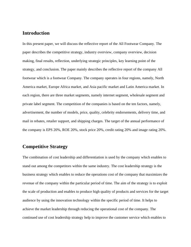 All Footwear Simulation Report - Competitive Strategy, Industry Overview, PESTLE Analysis, Five Forces Model, Company Overview, Decision Making, Final Results_3