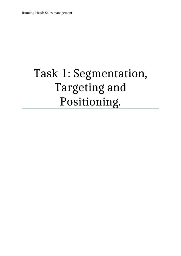 Assignment on Sales Management_1