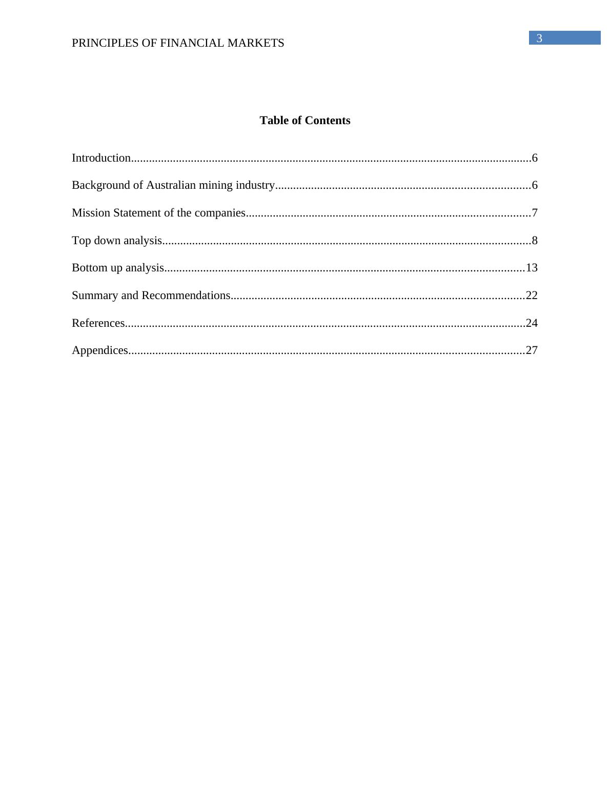 HA1022 Principals of Financial Markets |  analysis of mineral industry_3