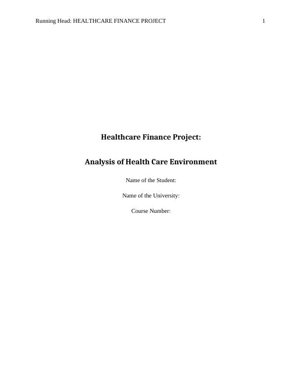 Healthcare Finance Project: Report on Hospitals_1